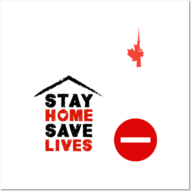 Stay Home Save Lives with KlubNocny logo Wall Art by KlubNocny